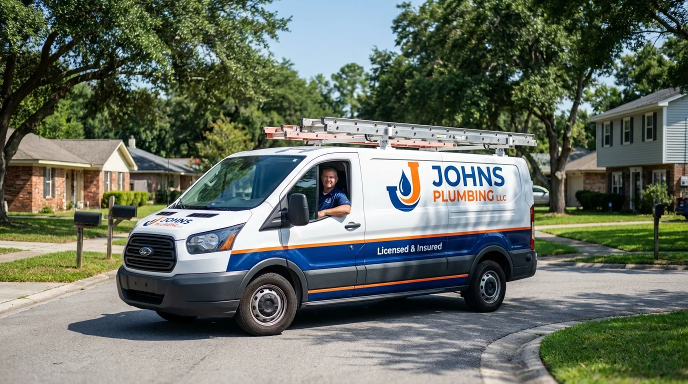 Johns Plumbing LLC service van in Jackpot, NV